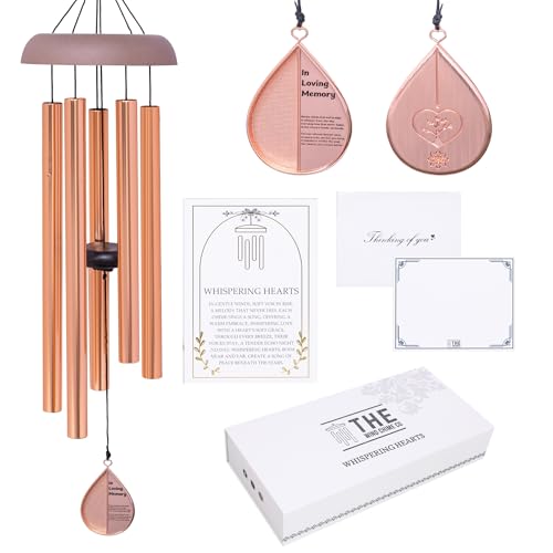 28” Wind Chime with Gift Box – Whispering Hearts Collection – Rose Gold