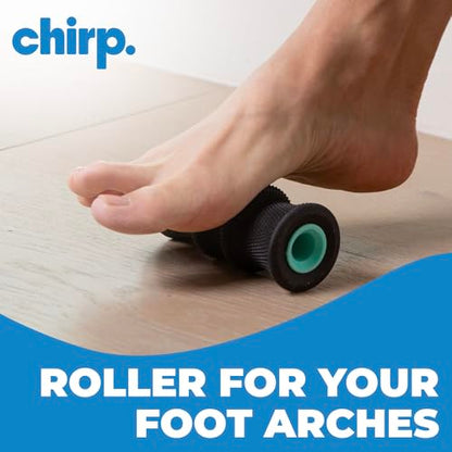 Chirp Foam Roller for Foot Massage and Pain Relief, Wheel+ 2" Foot Roller | Foot Roller, Foam Roller for Feet and Arches, Plantar Massage, Muscle Recovery, Compact 2 Inch