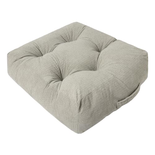 Floor Pillow Cushion with Handle for Adults Women Men - color: Light Gray, Square