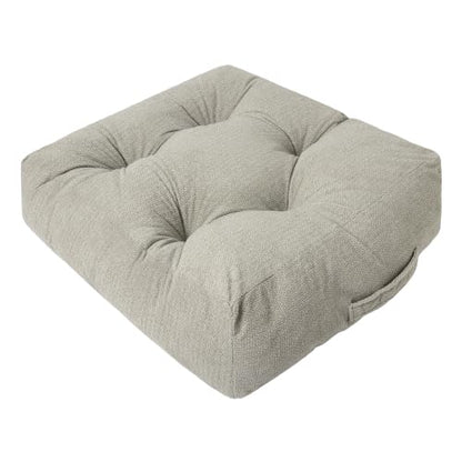 Floor Pillow Cushion with Handle for Adults Women Men - color: Light Gray, Square