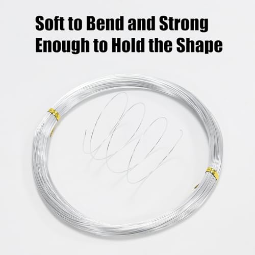 22 Gauge Aluminum Craft Wire, 164FT 0.6mm Silver Bendable Wire | Anodized Jewelry Wire for Crafts, Jewelry Making, Floral Arranging, Sculpting, Armature, Bonsai, Wire Wrapping, Lightweight - size: 22, style: Silver