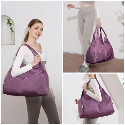 Forestfish Gym Bag For Women With Shoes Compartment & Wet Dry - color: Purple