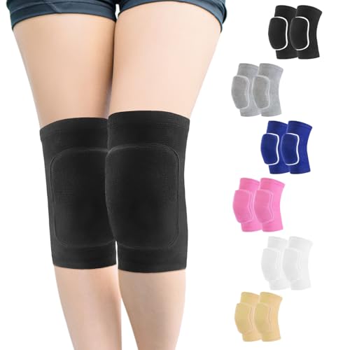 HISFFOG Volleyball Knee Pads for Women, Men, Youth, Girls, Kids, Knee brace for Volleyball Basketball Football Dance Yoga Tennis Running Cycling Workout Climbing Wrestling - color: Black, size: Medium