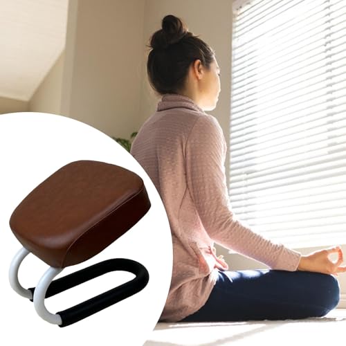 Menolana Kneeling Meditation Stool Chair Anti Slip Ergonomic Comfortable Prayer Bench Adjustable for Studio Yoga Praying Home Kneeler - color: Brown