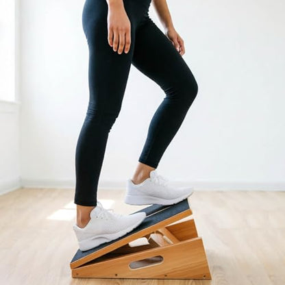 Adjustable Wooden Slant Board, Portable Full-Coverage Stretch Board