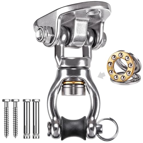 SELEWARE Heavy Duty Bearing Swivel Swing Hanger Stainless Steel Swing Hooks - color: Silver: 360° Bearing Swing Hanger ( 1 Pack )