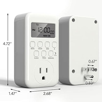 BN-LINK Digital Outlet Timer for Light, 7 Days Programmable Timer for Lamps - color: 7 Day, Single Outlet, 1-pack