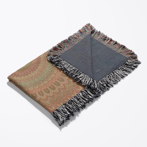 3dRose Boho Floral Circle Mandala - Abstract Design Woven Blanket