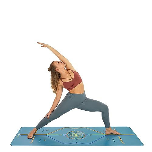 Liforme Travel Yoga Mat - Patented Alignment Design, Advanced Non-Slip Grip - color: Blue Sky