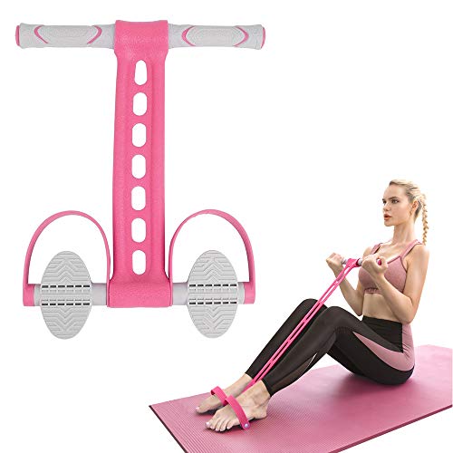 Pedal Resistance Bands with Handles Exercise Bands Multifunction Tension Rope Fitness for Working Out Arm Abs Legs Stretch Bands - color: Pink