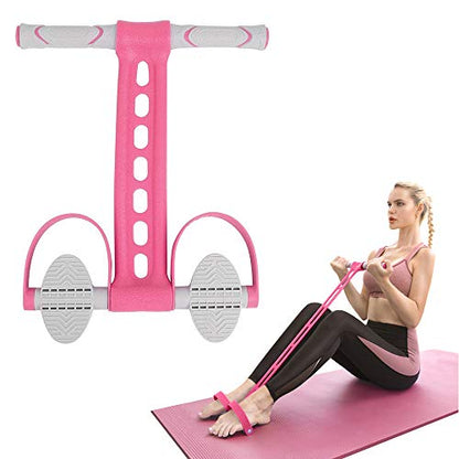 Pedal Resistance Bands with Handles Exercise Bands Multifunction Tension Rope Fitness for Working Out Arm Abs Legs Stretch Bands - color: Pink
