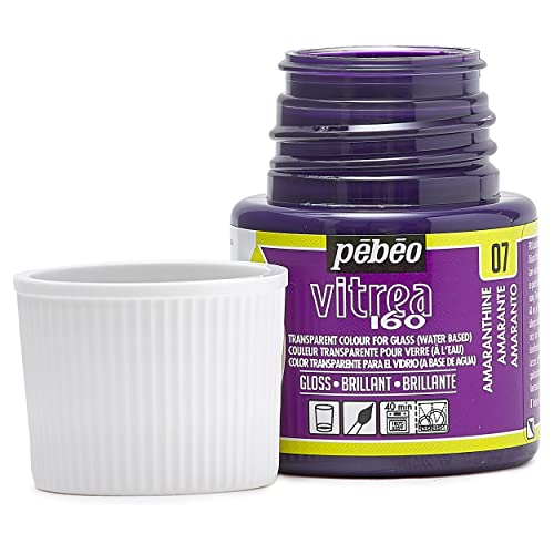 Pebeo Vitrea 160, Glossy Glass Paint, 45 ml Bottle - Amaranthine - color: Amaranthine