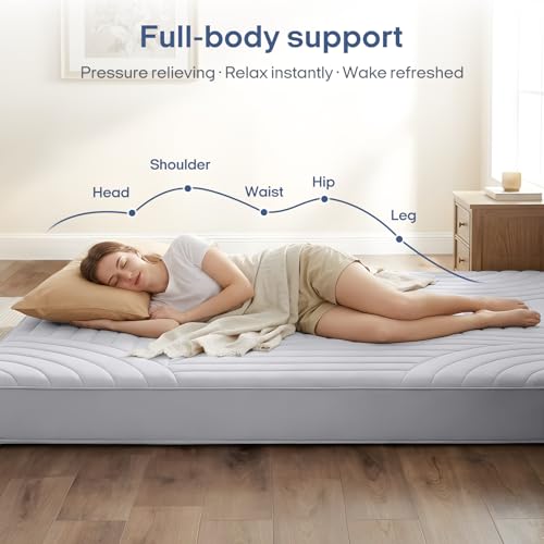 ZonLi Japanese Floor Mattress Futon Mattress Full Size 6 Inch Thick - color: Grey-1, size: Full (75"L x 54"W x 6"Th)
