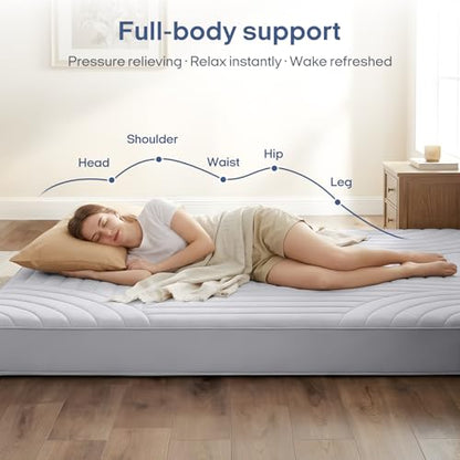 ZonLi Japanese Floor Mattress Futon Mattress Full Size 6 Inch Thick - color: Grey-1, size: Full (75"L x 54"W x 6"Th)