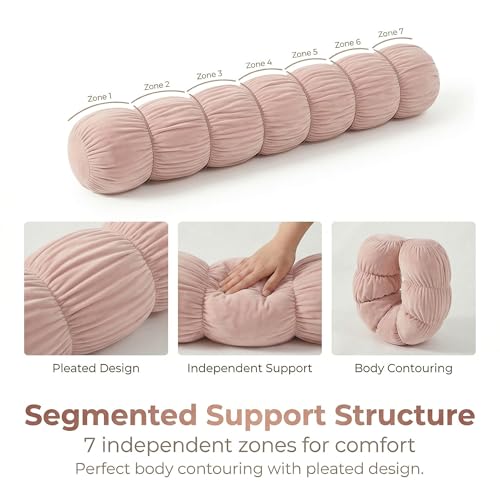 Pat. Pend. Small Body Pillow for Adults, 39 Inch, Soft Pastel Pink - color: Soft Pastel Pink, size: 39"x 7.87"