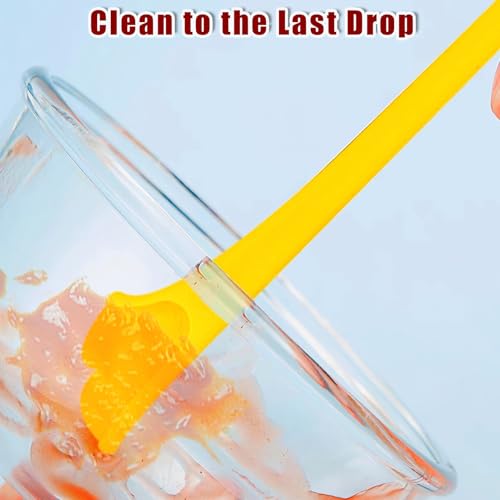Silicone Spatula Set (6Pcs) - Dual-Ended Mini Scraper & Applicator for Zero Waste Cosmetics, Kitchen Food Jars, and Crafts. Thin Jar Spatula in 3 Versatile Sizes, Easy to Clean.