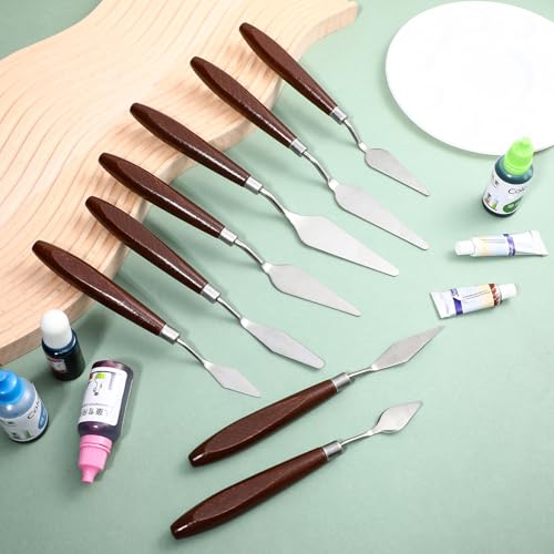 Palette Knife Set, 27Pcs Palette Knives Stainless Steel Art Paint Knife Professional Paint Spatula Painting Knife with Wood Handle for Oil Painting Acrylic Color Mixing and Texturing