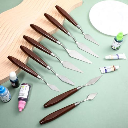 Palette Knife Set, 27Pcs Palette Knives Stainless Steel Art Paint Knife Professional Paint Spatula Painting Knife with Wood Handle for Oil Painting Acrylic Color Mixing and Texturing