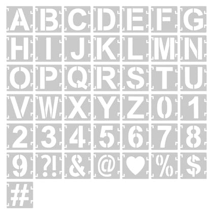 1 Inch Letter Stencils,43Pcs Reusable Letter Stencils for Painting | Alphabet Symbol Numbers Stencils Interlocking Kit for Painting on Wood, Wall, Fabric, Rocks, Chalkboard, Sign & DIY Art - size: 1 inch