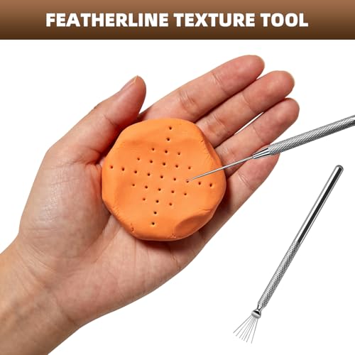 14 Pcs Pottery Clay Sculpt Tools for Sculpting Texturing | Silicone and Stainless Steel Squeegee, Detail Needle, Texture Needle, Cutting Cord, 5 Ceramic Double-Ended Pens