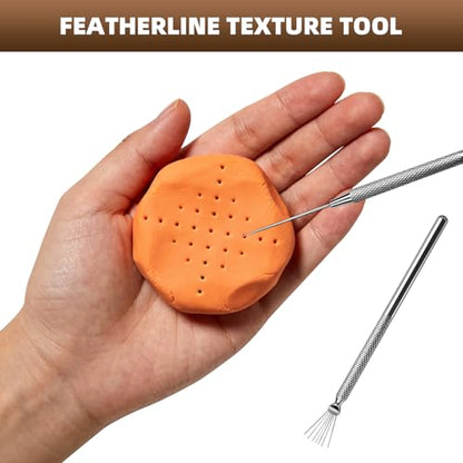 14 Pcs Pottery Clay Sculpt Tools for Sculpting Texturing | Silicone and Stainless Steel Squeegee, Detail Needle, Texture Needle, Cutting Cord, 5 Ceramic Double-Ended Pens