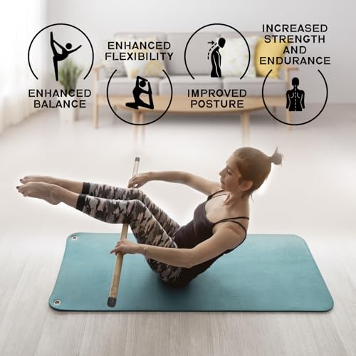 RitFit Natural Bamboo Yoga Stick, 57" (4.75 ft), Stretching & Flexibility