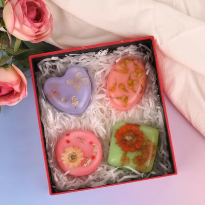 Sakolla 3 Pack Silicone Soap Molds, 4 Cavities Heart, Square, Round and Oval Silicone Molds for Handmade Soap, Candle and Mousse Cake (Pink, Green, Purple) - color: Pink Green Purple/3Pcs