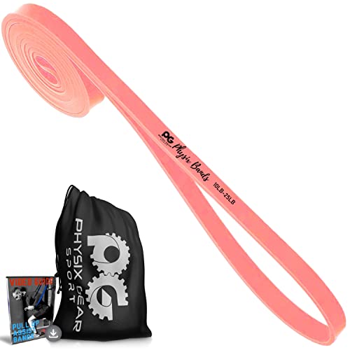 Physix Gear Workout Bands for Pullups Set, Pull Up Resistance Bands Set, Long Bands for Workout and Exercise Bands Pull Ups, Pull Ups Resistance Bands, Calisthenics Resistance Bands, Pullup Bands Set - color: Pink (1 Band)