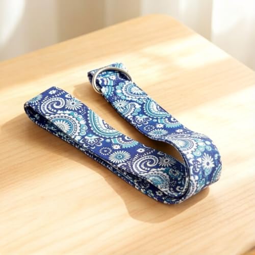 1 Piece Mandala Printed Yoga Strap with D Ring, Non Elastic Nylon Exercise Belt, 72 x 1.5 Inch Durable Workout Strap for Pilates, Back Stretching and Body Training