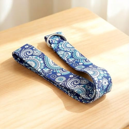 1 Piece Mandala Printed Yoga Strap with D Ring, Non Elastic Nylon Exercise Belt, 72 x 1.5 Inch Durable Workout Strap for Pilates, Back Stretching and Body Training