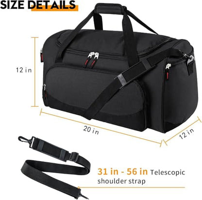 Uarition Gym Bag for Men & Women - 50L Large Duffle Bag for Travel, Black - color: Black