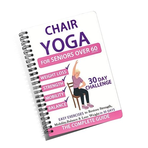 Chair Yoga for Seniors Over 60, 30-Day Spiral Bound Book - color: Pink
