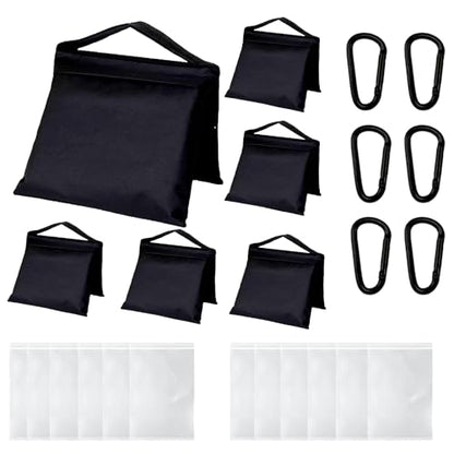 6 Pack Sandbags with 12 PE Bags, Sand Bag for Backdrop Stand | Weight Bags for Light Stand Photography Video Equipment, Heavy Duty Sand Bags for Photo Tripod, C Stands and Light Stands - size: 6 PCS