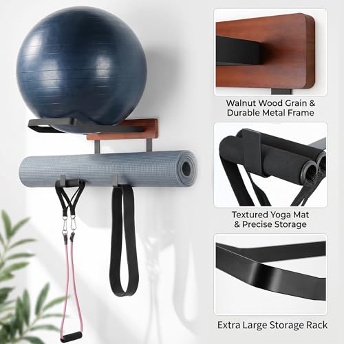 Yoga Ball Holder Wall Mount – Fits Trideer Pilates Exercise Balls