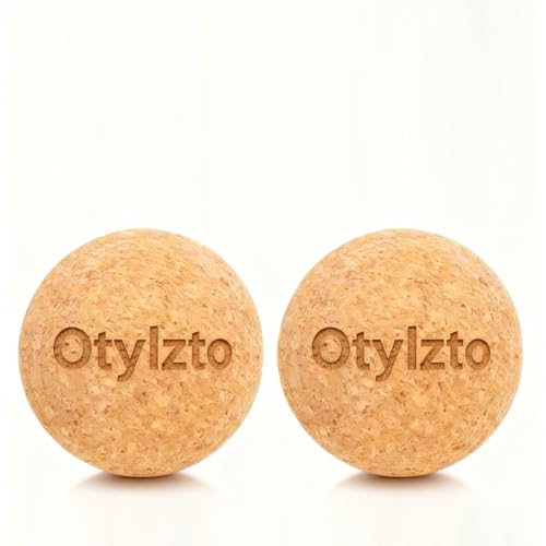 otylzto 2Pcs Massage Lacrosse Balls Natura Cork for Myofascial Release | Trigger Point Therapy, Muscle Knots, and Yoga Deep Tissu Therapy