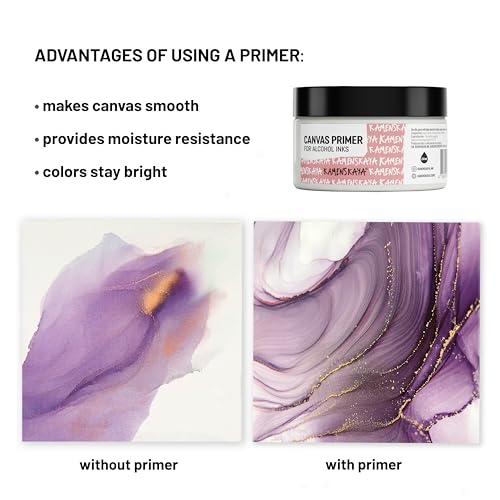 KAMENSKAYA White Acrylic Gesso Primer for Alcohol Ink Painting on Canvases, 8.45 fl oz (250 ml) - color: White, size: 8.45 Fl Oz (Pack of 1)