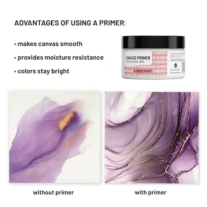 KAMENSKAYA White Acrylic Gesso Primer for Alcohol Ink Painting on Canvases, 8.45 fl oz (250 ml) - color: White, size: 8.45 Fl Oz (Pack of 1)