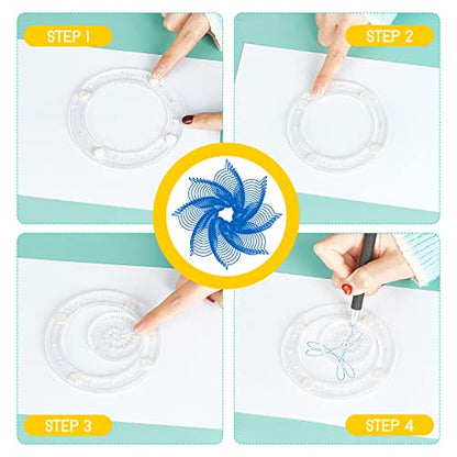 Chivao Spiral Art Kit Circle Stencils Drawing Tool Geometric Ruler,Classic - style: Classic