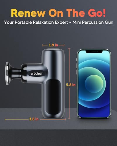 arboleaf Mini Massage Gun with Heat, Percussion for Pain Relief, Portable - color: Carbon Gray