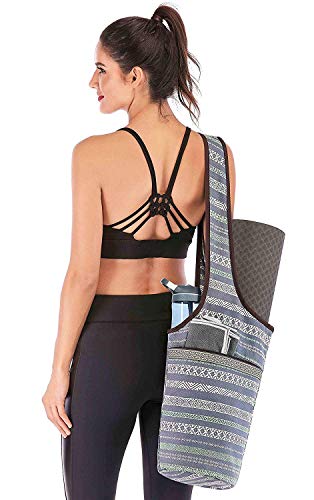 Yoga Mat Bag With Large Size Pocket and Zipper Pocket, Strap Bag, Fit Most Size Mats, Bags and Carriers for Women - color: Namaste