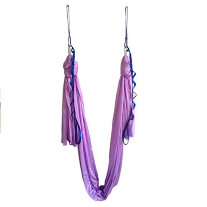 Aerial Yoga Hammock 5.5 Yards Yoga Swing Pilates Silk Home Gym Fitness Include hardware,Daisy Chain, Pose Guide - color: Lavander