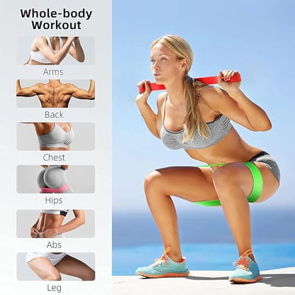 2 Pack 10lb & 15lb Resistance Bands for Legs and Butt, Fabric Exercise Loop Bands Yoga, Pilates, Rehab, Fitness and Home Workout, Strength Bands for Booty