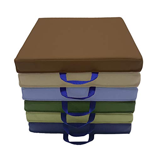 Factory Direct Partners SoftScape 15 inch Square Classroom Floor Cushions with Handles; Flexible Seating for Daycare, Preschool, Playroom; 2 inch Thick Deluxe Foam (6-Piece) - Earthtone, 12228-ET - color: Earthtone, size: Square