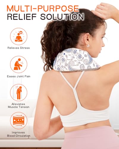 Heating Pad for Neck and Back, Extra Long Microwavable Weighted Moist Heat Pack, Reusable Neck and Back Wrap for Sore Muscles & Stress Relief - style: Neck Pad