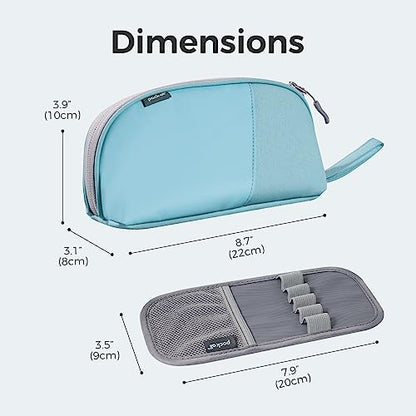 pack all Large Pencil Case, Multi-Compartment Pencil Pouch with Zipper | Large Capacity, Removable Compartment, Durable Fabric, Smooth Zipper, Multi-use for Pens, Stationery & Makeup, Blue - color: Blue
