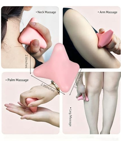Trigger Point Massage Tool, 3" × 2.6", Deep Tissue Manual Massage Ball for Muscle Knots & Myofascial Release, Physical Therapy Tool for Plantar Fasciitis, Foot Hand Hip & Back Soreness Relief - color: Pink