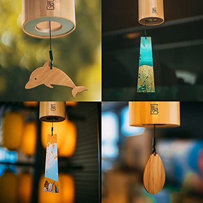 LingTing Bamboo Wind Chimes for Sound Healing and Meditation - Relaxing Emotions, Unique Gardening Gift for Outdoor Decoration (Dm-Rain)