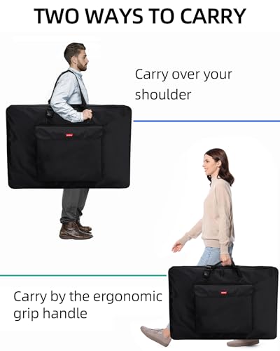 Nicpro Art Portfolio Bag 24 x 36 in, Nylon Artist Carrying Bag Waterproof | Soft Sided Bag, Adjustable Shoulder Strap, Storage Case for Artwork Sketch Drawing Canvas Photography Poster Solar Panel - size: 24 x 36 inches