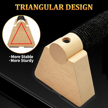 Wooden Parallettes Bars - 2 PCS Wood Push Up Bars Non-Slip Base | Calisthenics Equipment with Non-Slip Base - Handstand Bars and Pushup Handles for Men and Women - color: Wood-25cm