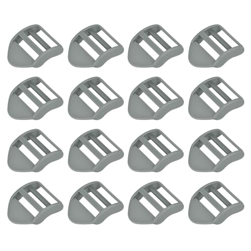 uxcell Plastic Ladder Slider Adjustable Buckles | Tension Lock Tri-Glides for Belt Backpack Straps Part Replacement - color: Gray, size: 1"